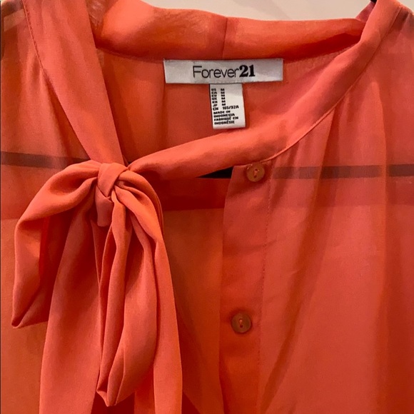 Forever 21 long sleeve sheer pink blouse - Picture 3 of 4